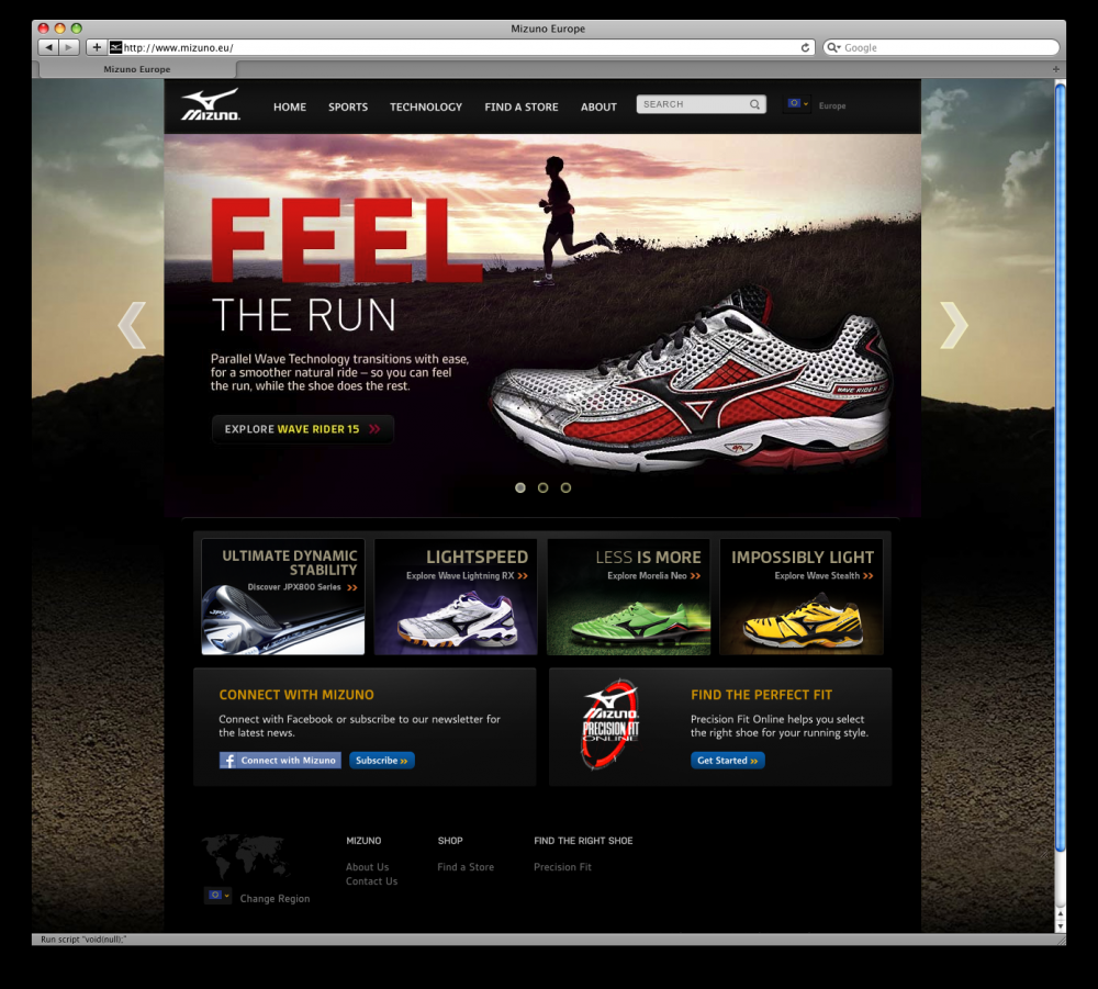 Mizuno.eu Mizuno's European Website
